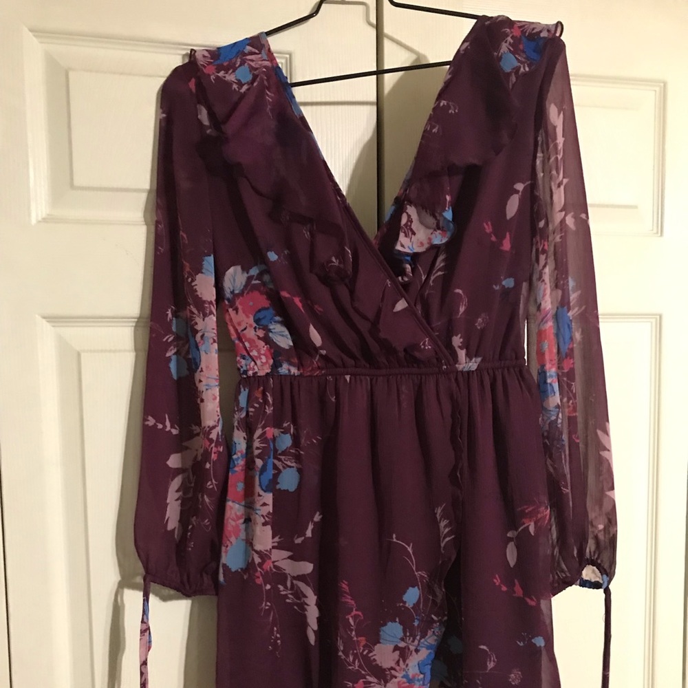 Burgundy floral dress